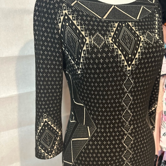 Tracy Reese Black and White Sheath Dress Crew Neck - Picture 9 of 10